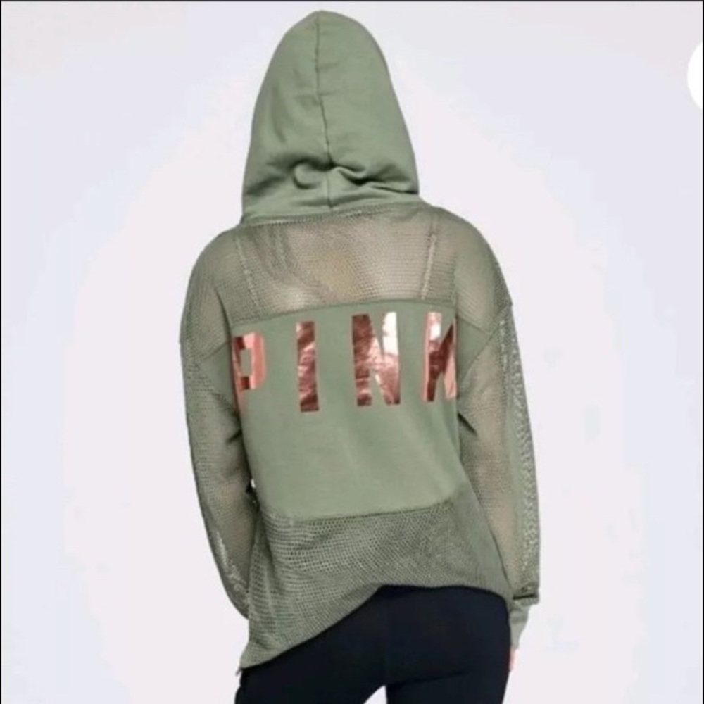 green mesh tunic pullover